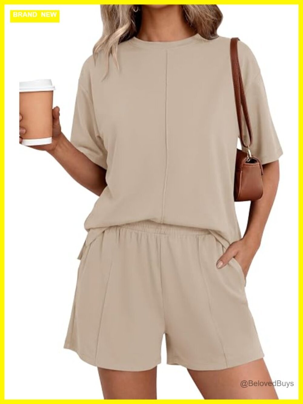 Casual 2 Piece Lounge Set with Shorts and Short Sleeve Top